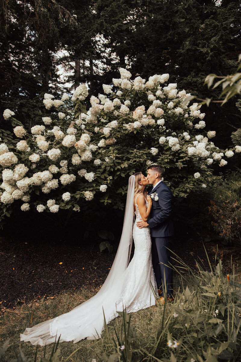 New England couple kissing