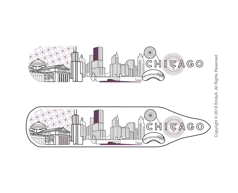 Digital Illustration, Artwork commission of Chicago Skyline
