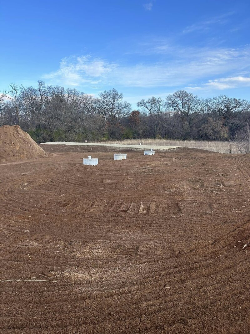 Septic drain field in the country