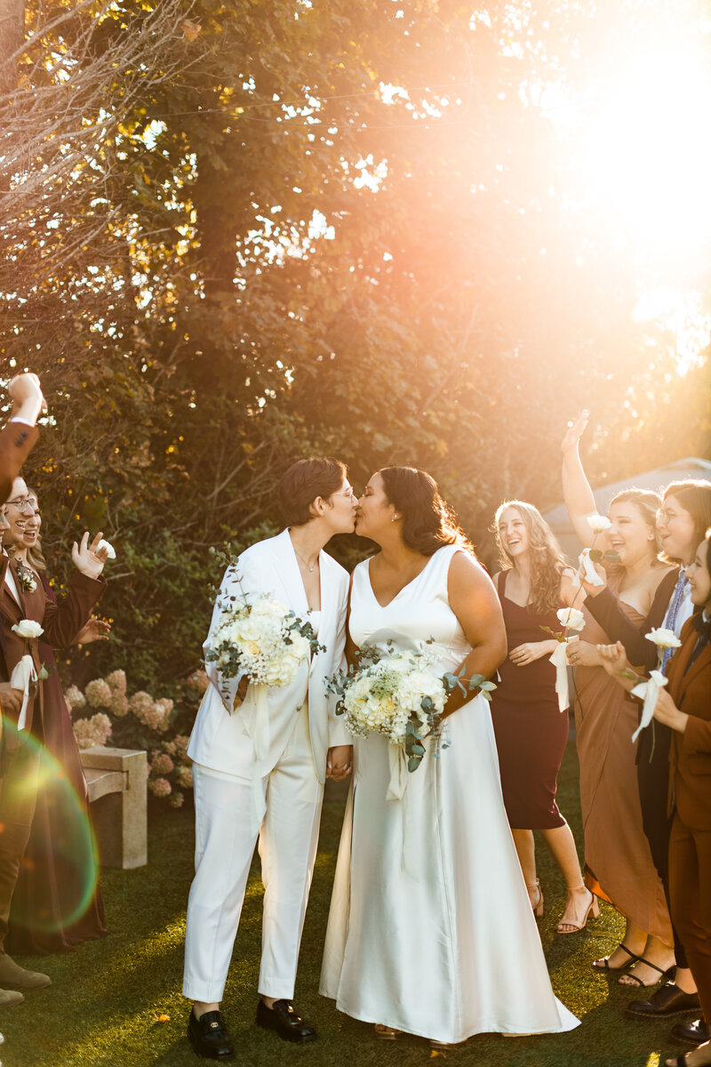 lgbtq wedding ceremony portrait golden hour