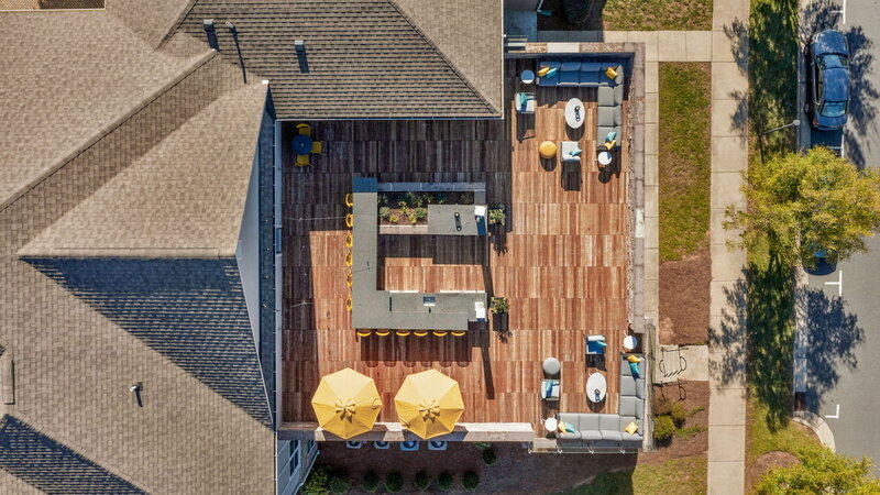 render of roof top bar on townhouse