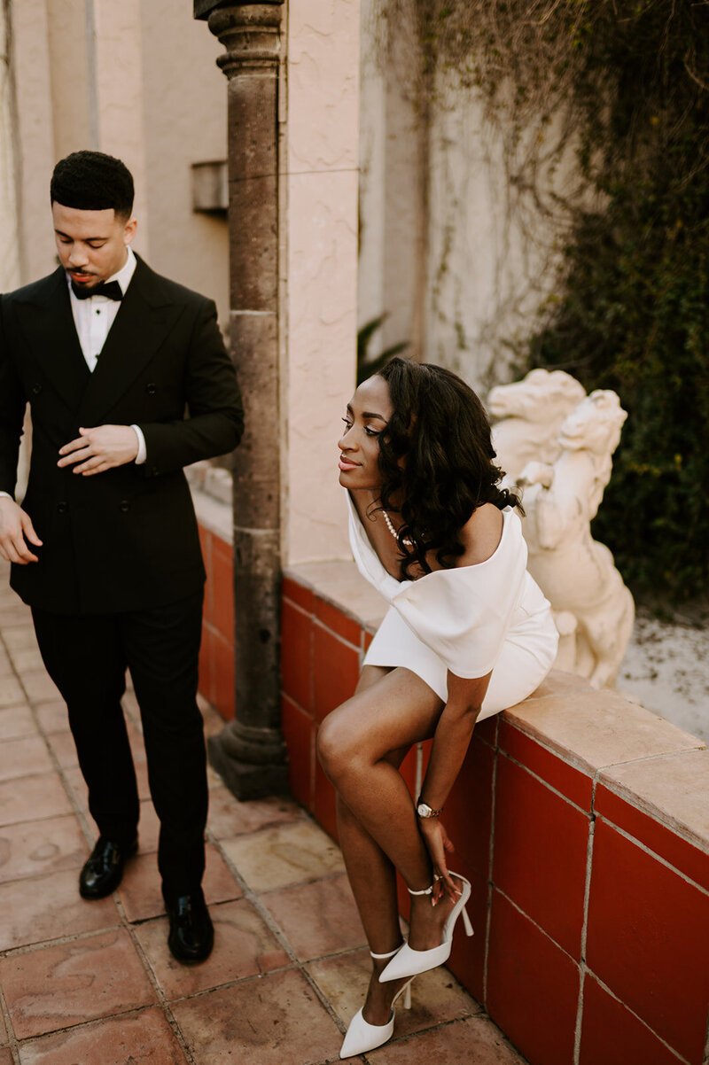 Old Money Vintage Downtown Houston Engagement Photos