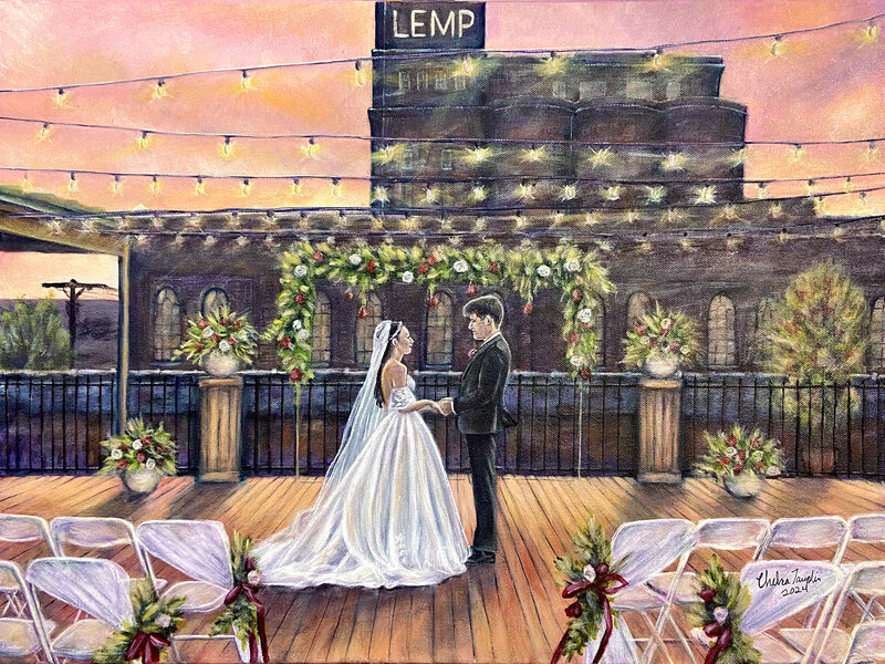 Audrey and Collin live wedding painting