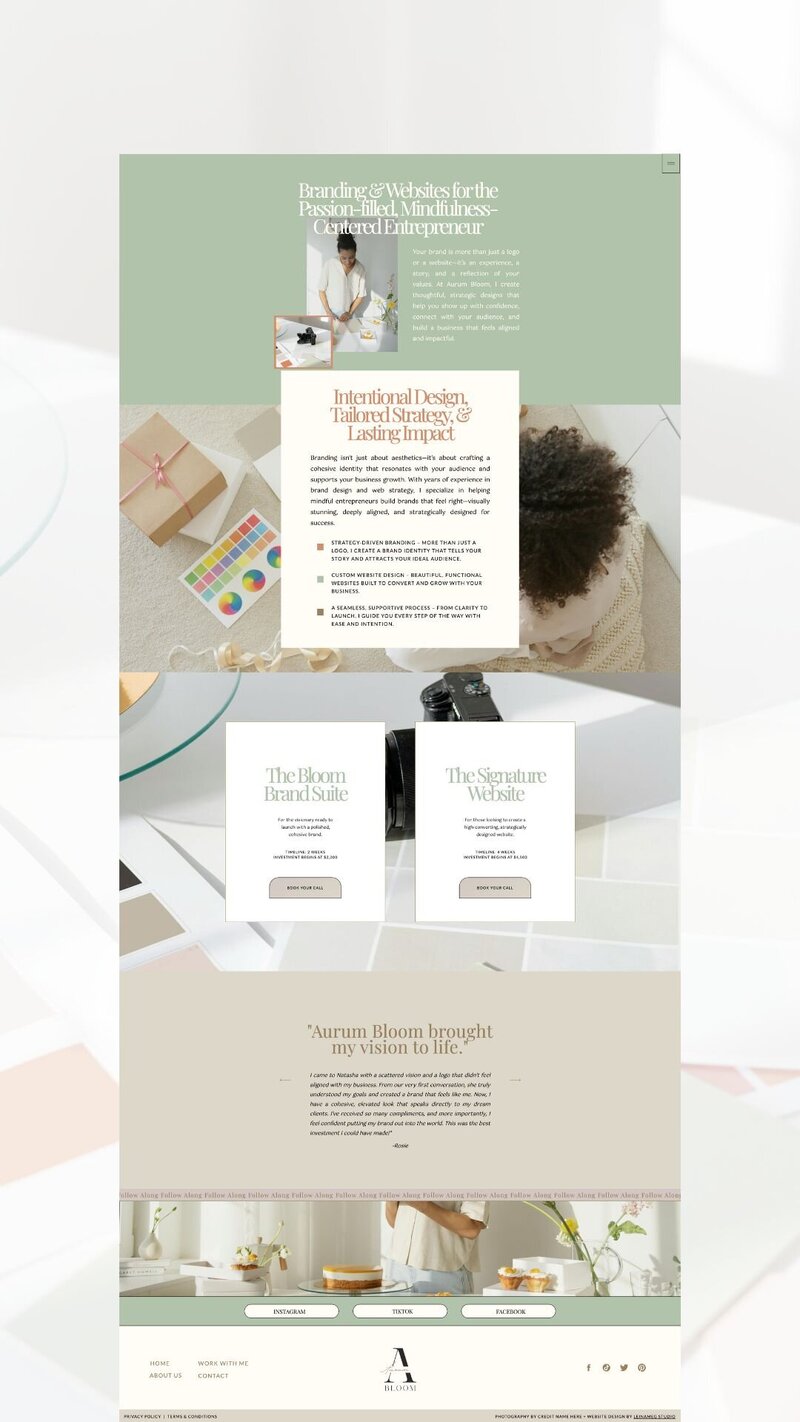 brand and website design for minimal creative design studio and boutique agency, women business owner and entrepreneur