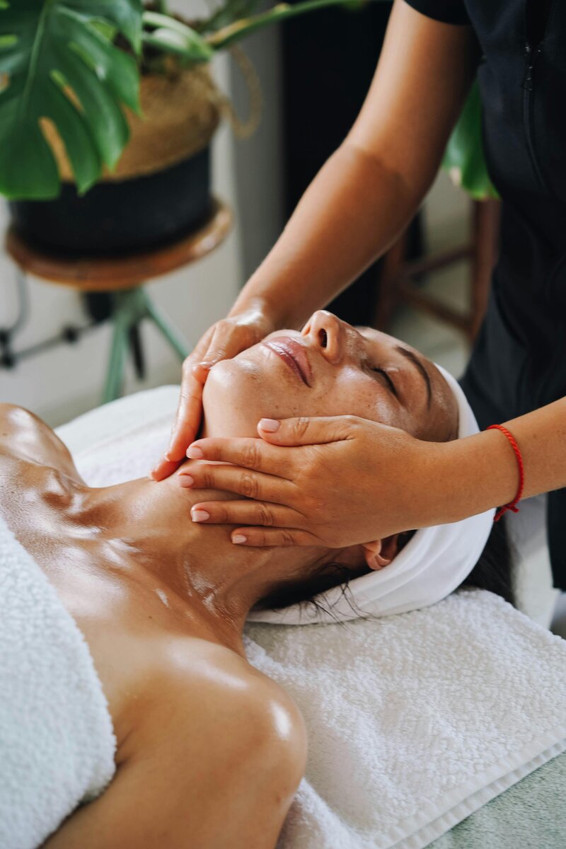 Relaxing facial massage for improved circulation and skin glow