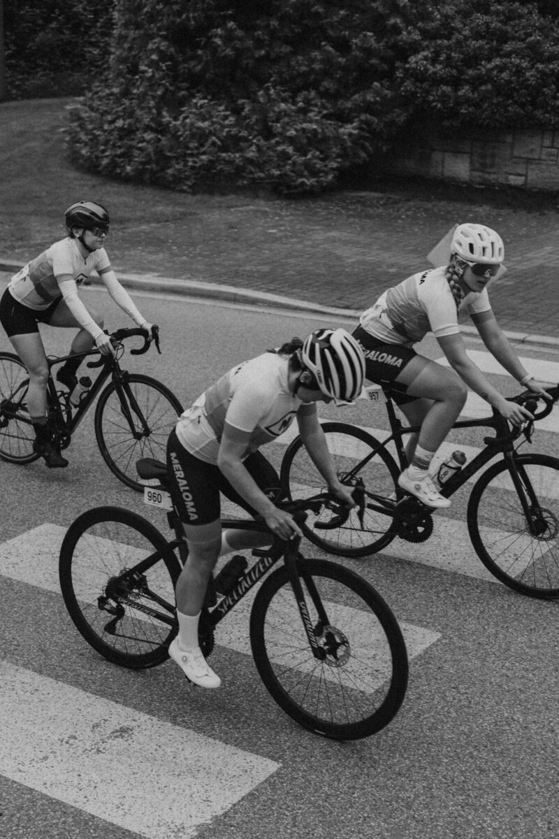Female Cyclists Racing at Local Vancouver Criterium