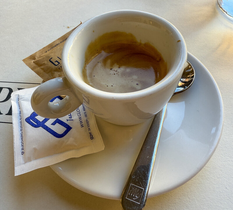 Coffee at Ristorante Vineria Di Piazza in Pisa, Italy