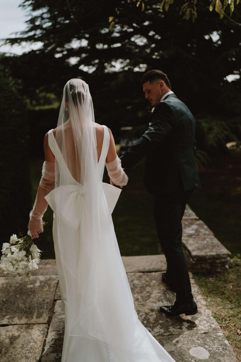 Bride and groom at Brinsop Court