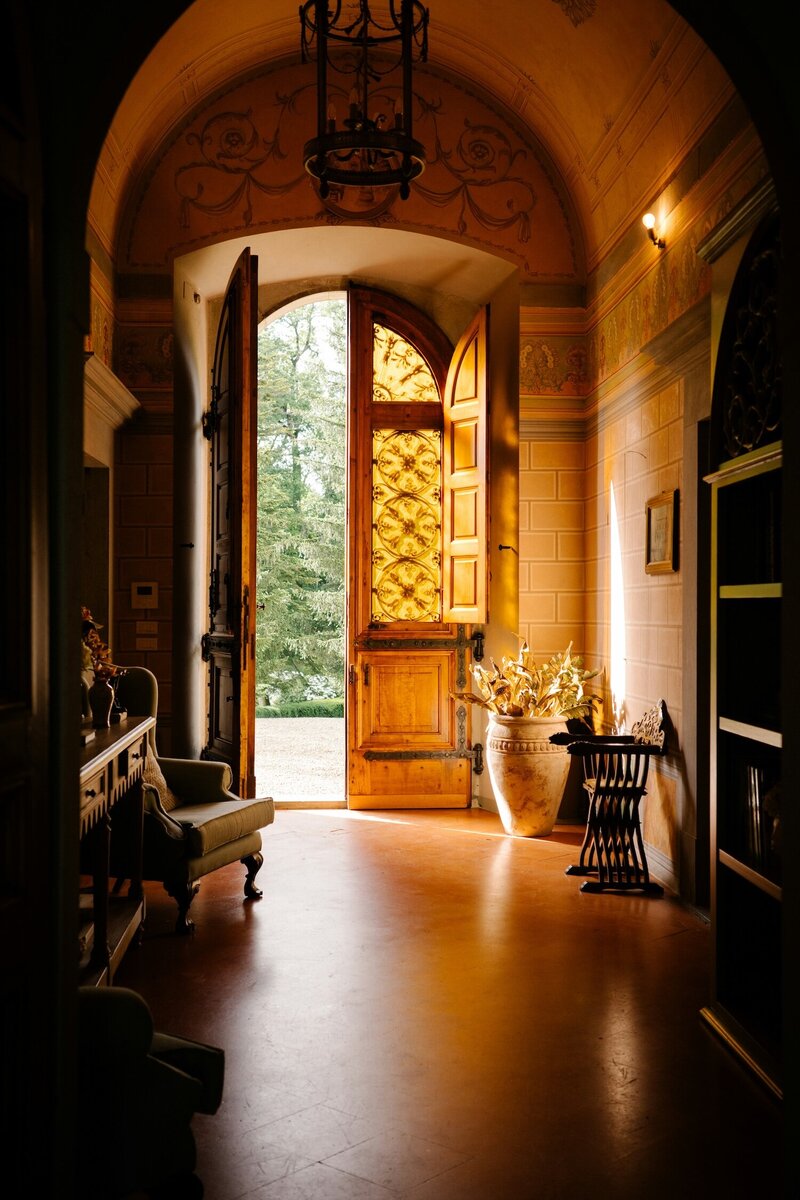 front door of a beautiful tuscan villa