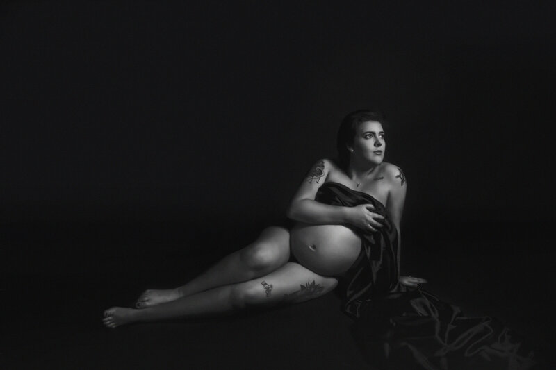 Maternity old Hollywood lighting implied nude