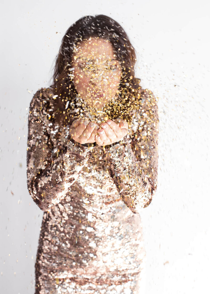 luxury stylish woman dress handbag beverage