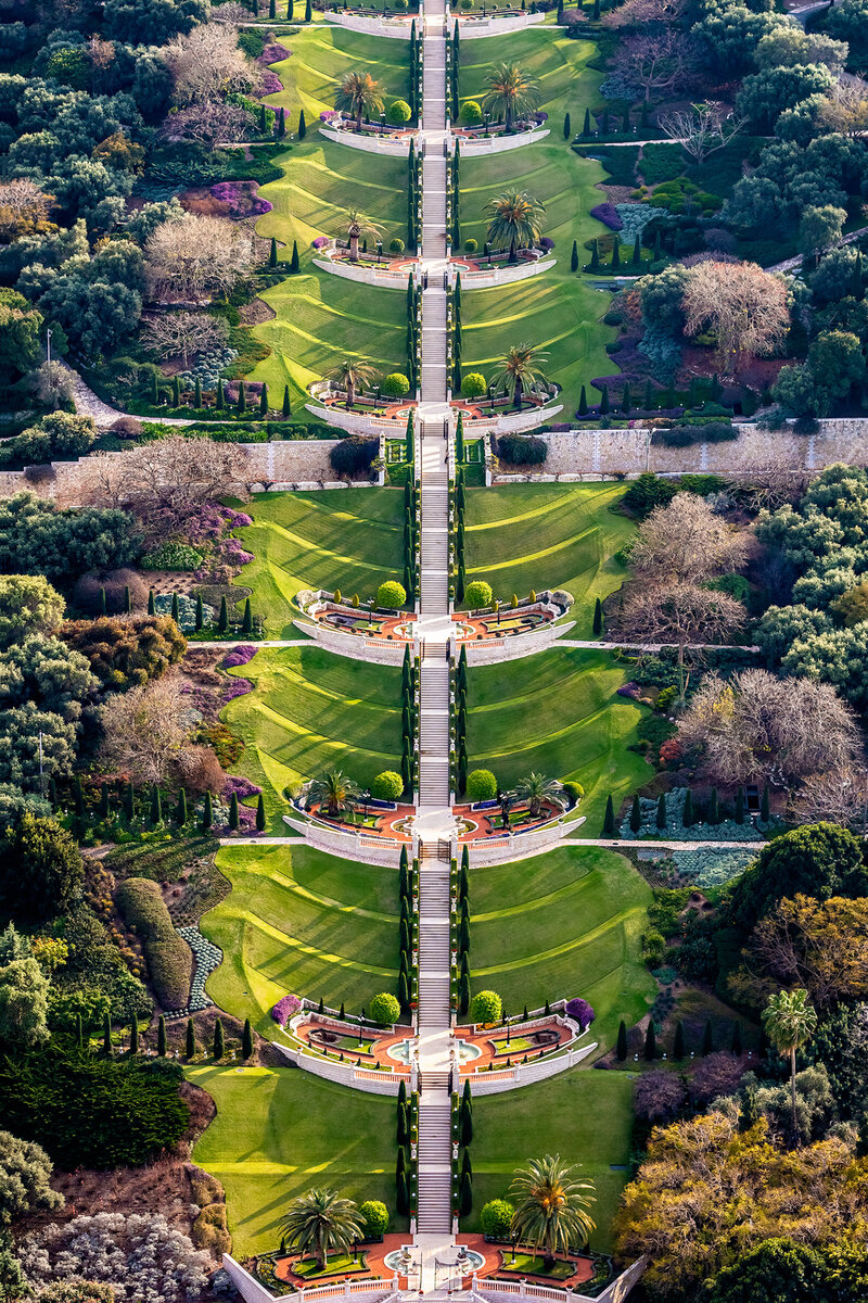 aerial image in landscape steps