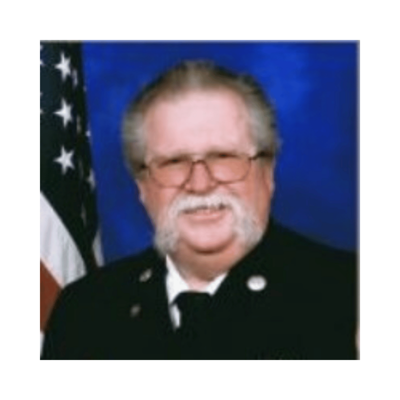 Portrait of Captain Gerald Mohney, firefighter honored by Local 935 Pipes and Drums.