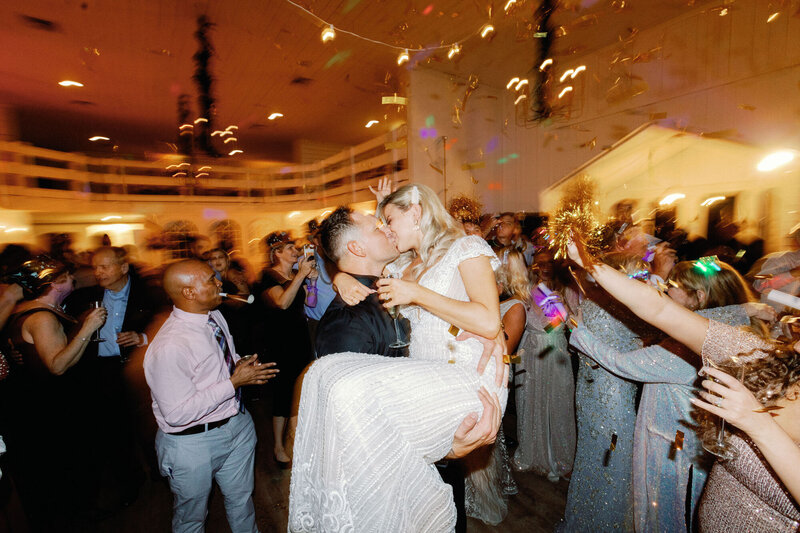 Hannah & Mark celebrating New Years on their wedding