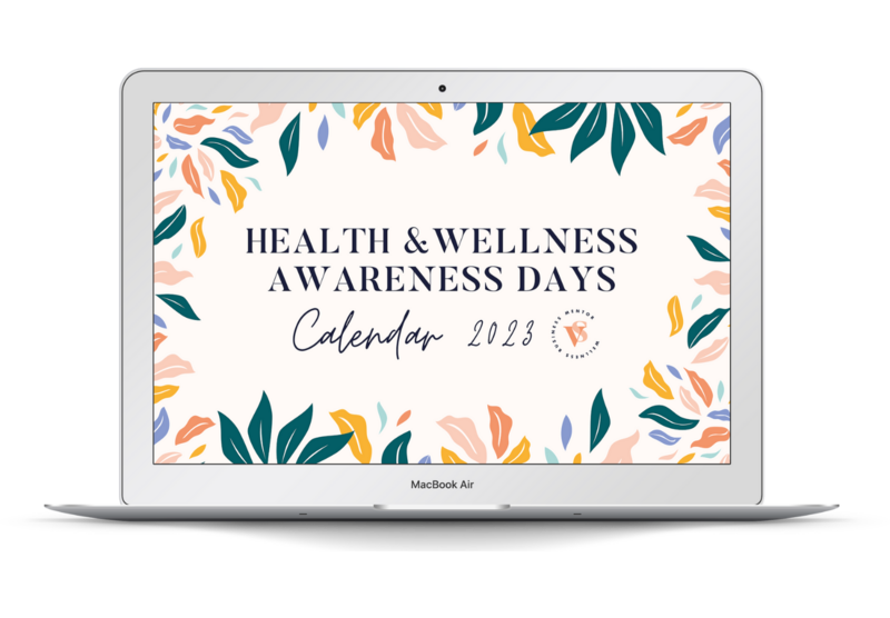 Health and wellness awareness days calendar Vicky Shilling