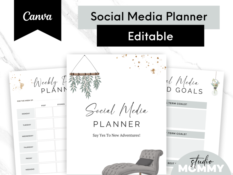 Digital Printable Plan Template - Instagram Planner - Facebook Planner - Studio Mommy