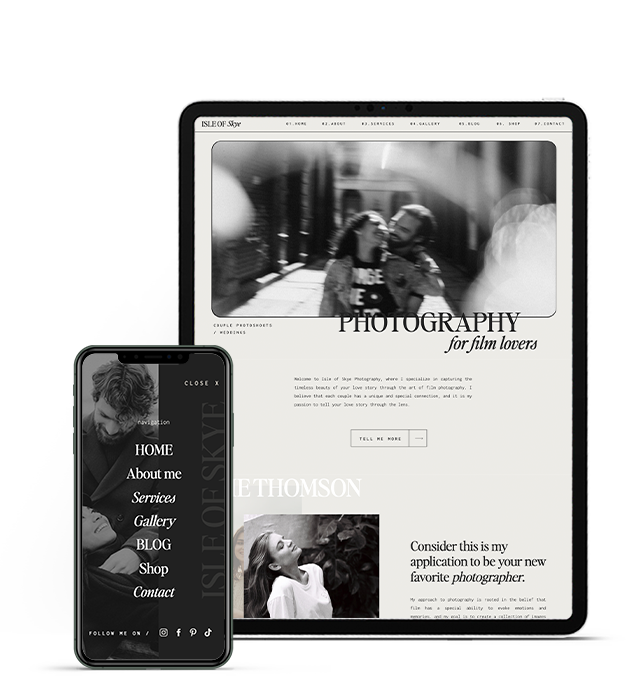 Ipad iPhone Kythara Showit template