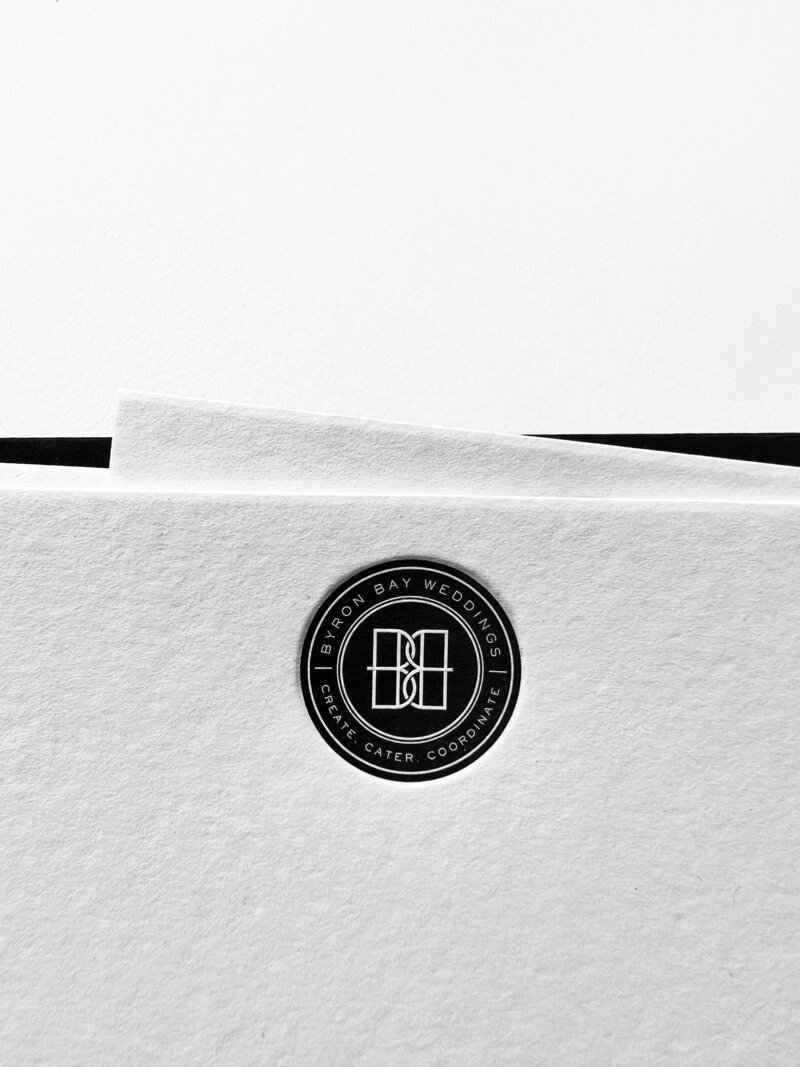 Letterpress logo design and print for Byron Bay weddings