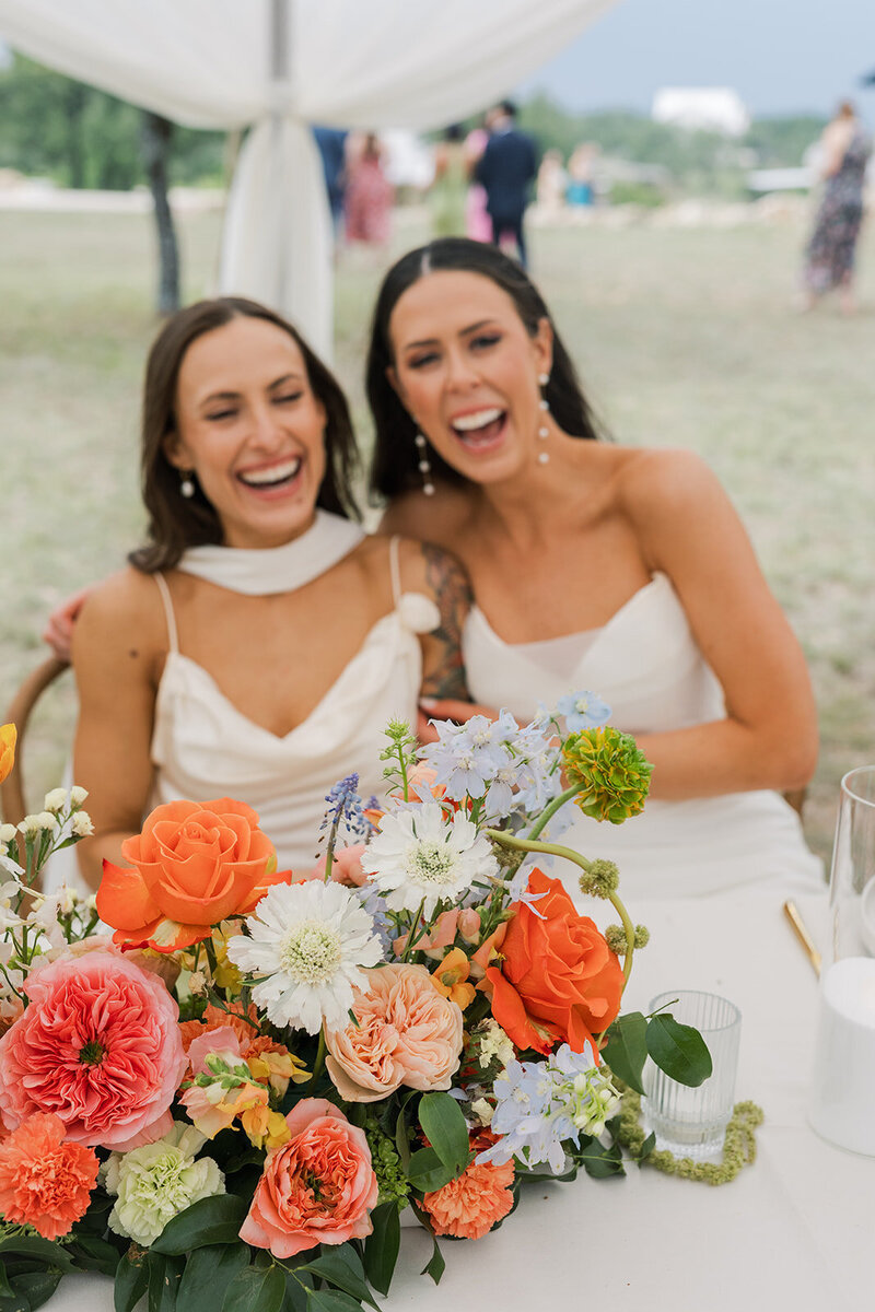 two-brides-wedding-bouquets