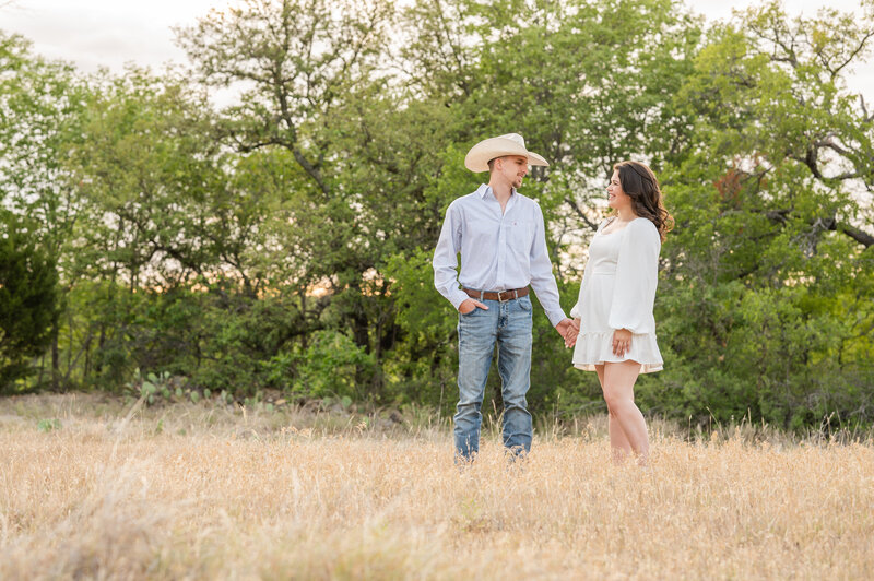 Fort Worth Engagement photo in field