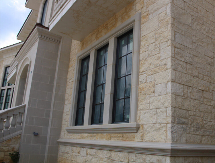 Cast stone window surrounds