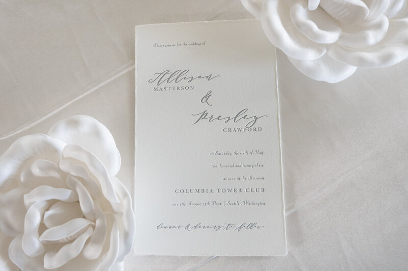 Letter press wedding invitation
