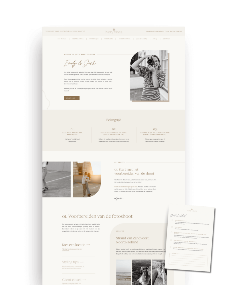 Showit Klantenpagina voor Fotografen 3