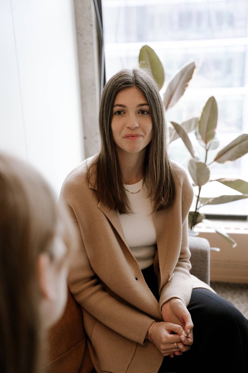 counsellor listening empathically to client