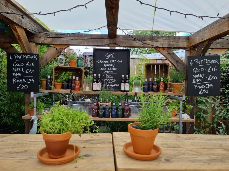 The outside bar for The White Lion Hankelow music festival 2023