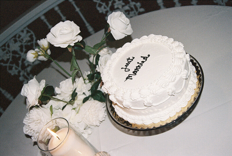 just married wedding cake