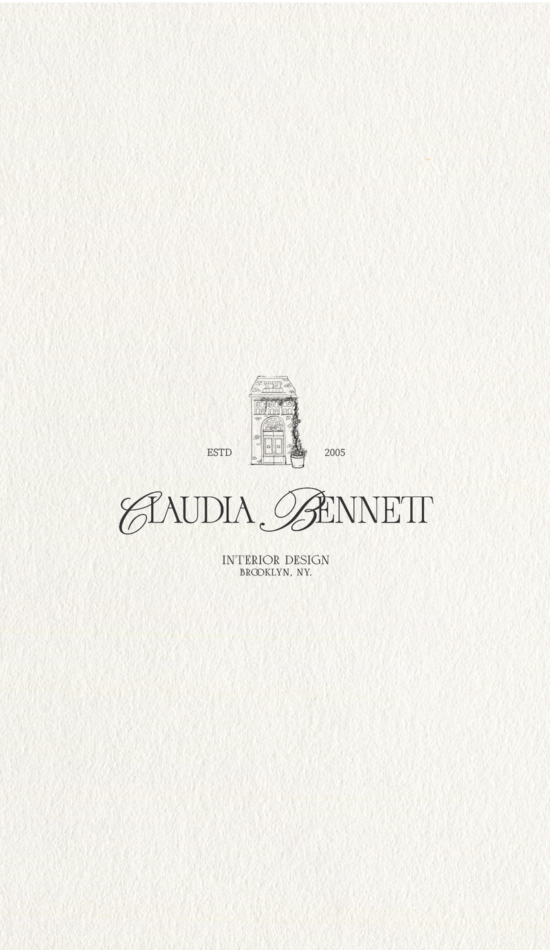 Brand design work for interior designer showing website and brand design for creatives