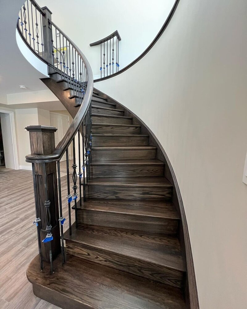 after staining wood stairs