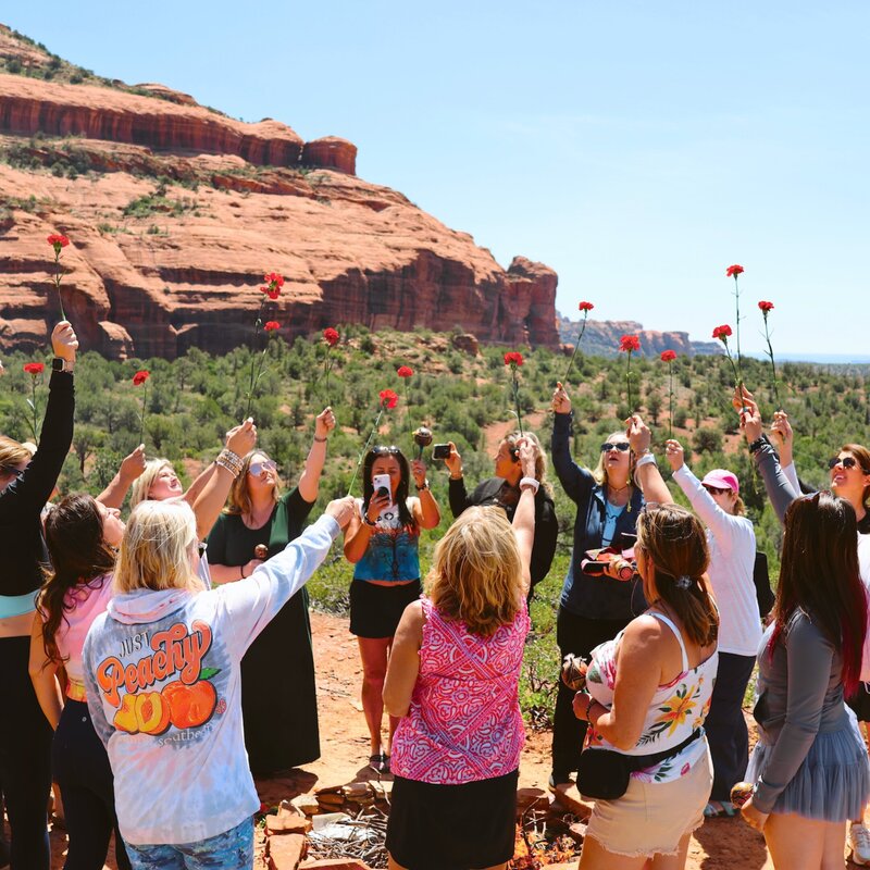 Sedona, arizona womens wellness and spiritual retreat shamanic rose ceremony