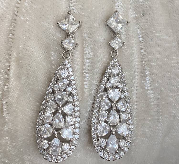 Crystal tear drop earrings