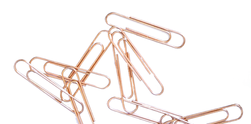 gold paper clips