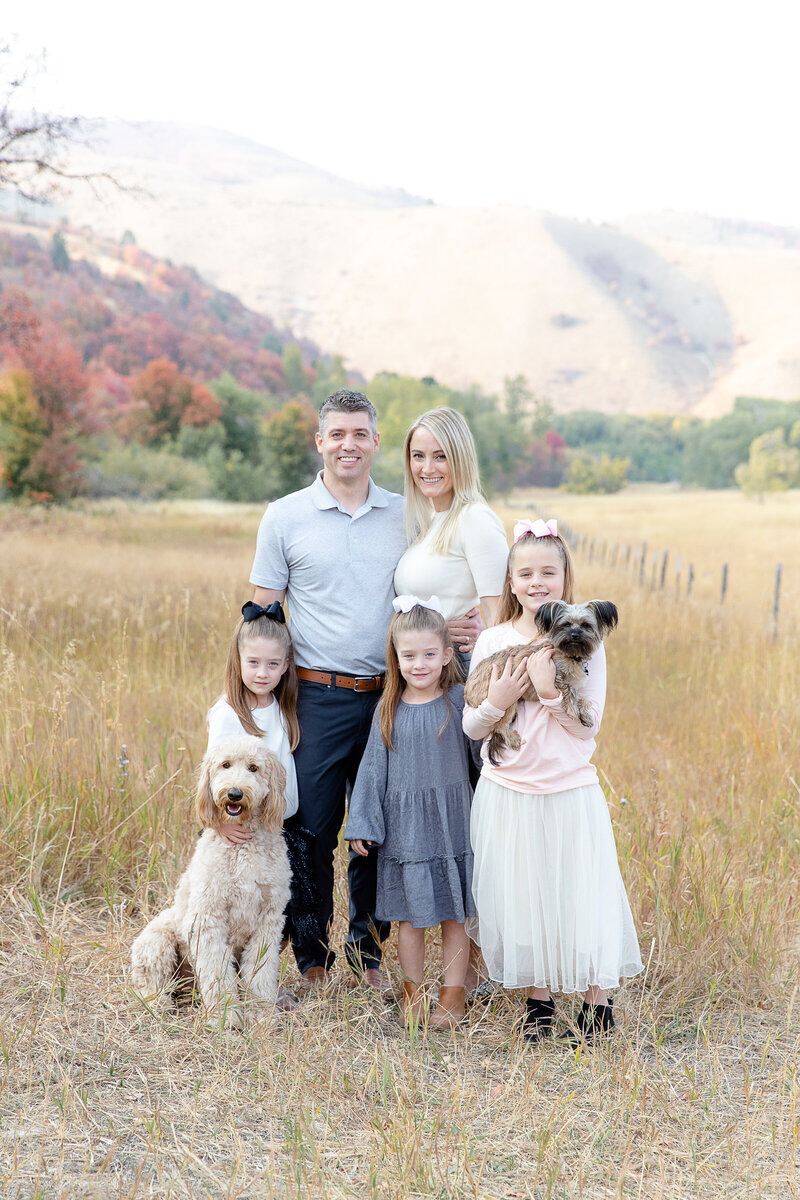 Top Best Utah Family High School Senior Children's Photographer Light and airy green field with flowers poppy flower field fall mountain field leaves photo session_Box Elder Campground--8