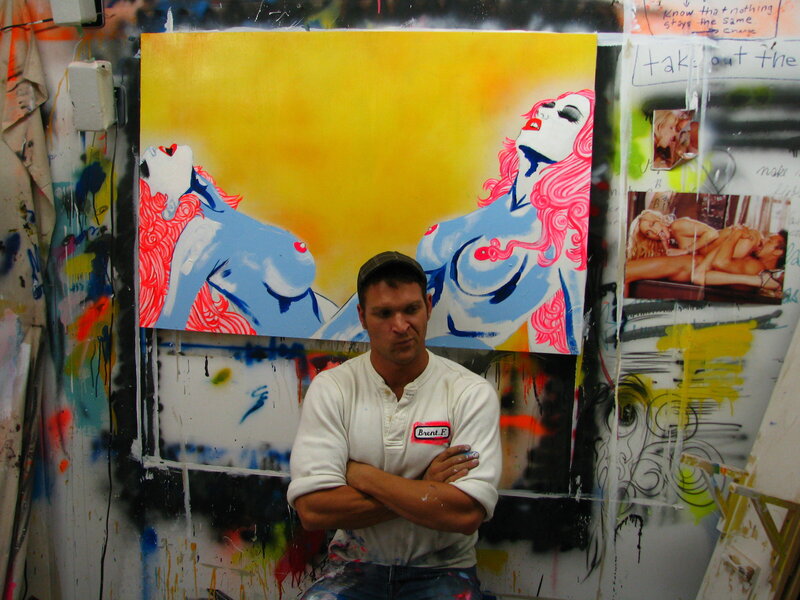 Brent Ray Fraser Posing With Lesbian Sex Painting 2007
