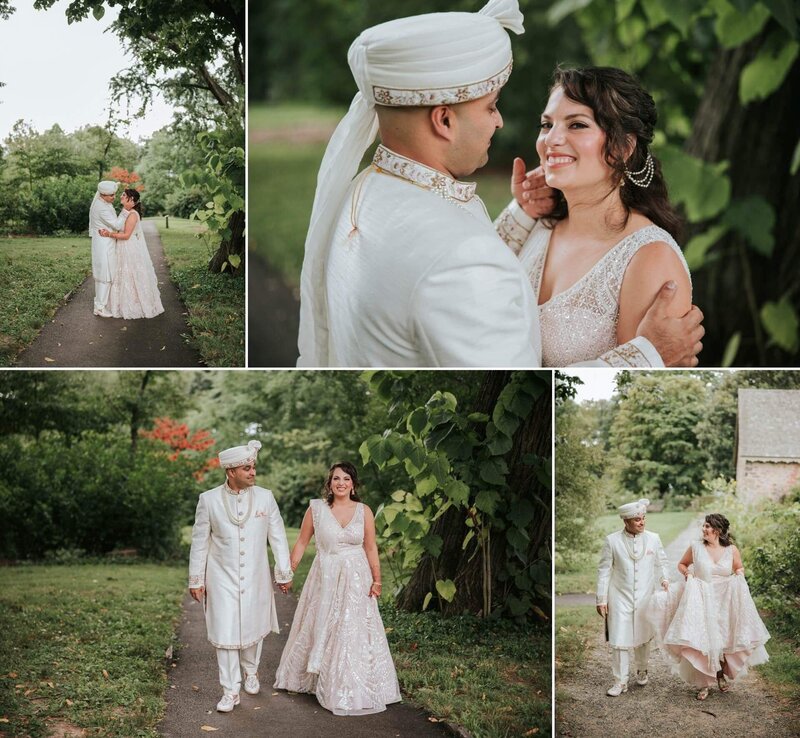 Couple going on a stroll in  Bartram's Garden in Philadelphia