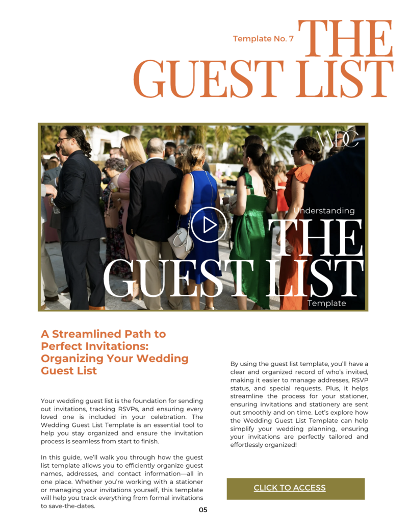 Guest List Access Page