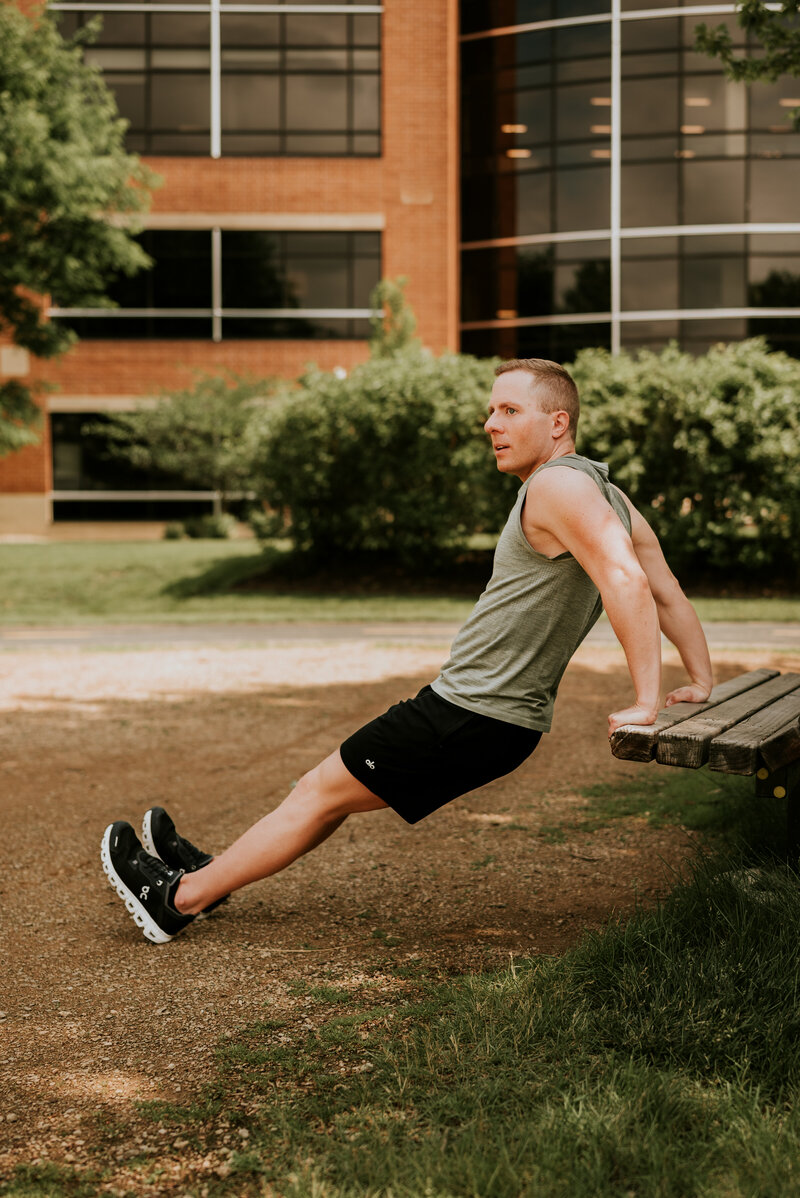 Online dating app photographer near me — lifestyle portrait of a single man showing is love for exercise in Eden Prairie, MN
