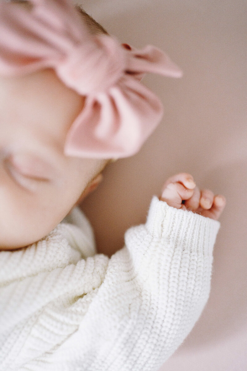 close up of baby hand
