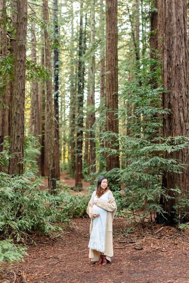 maternity photos at Joaquin Miller Park in Oakland