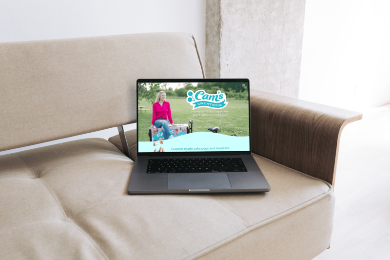 Mockup of a custom Showit website designed by Alexa Lucky Creative for a service-based business owner