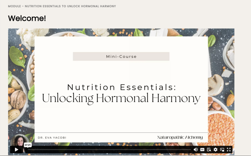 nutrition essentials for women's hormonal health online course by dr. eva yacobi
