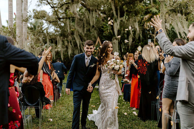 M&C walking back down the aisle together after ceremony.