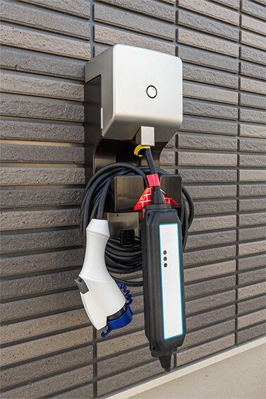 type 2 ev charging station installed on wall
