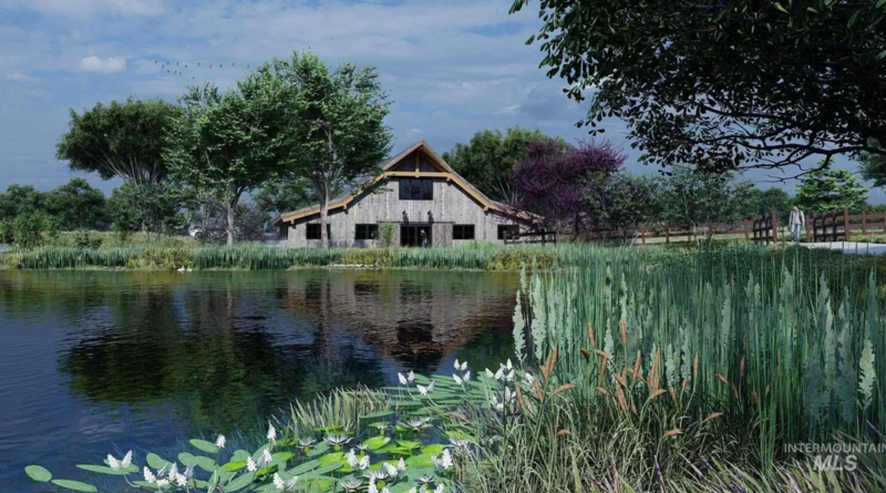 The pond of Estate Lot 17 from The Ranch in Eagle Idaho by Thompson Homes luxury custom builder