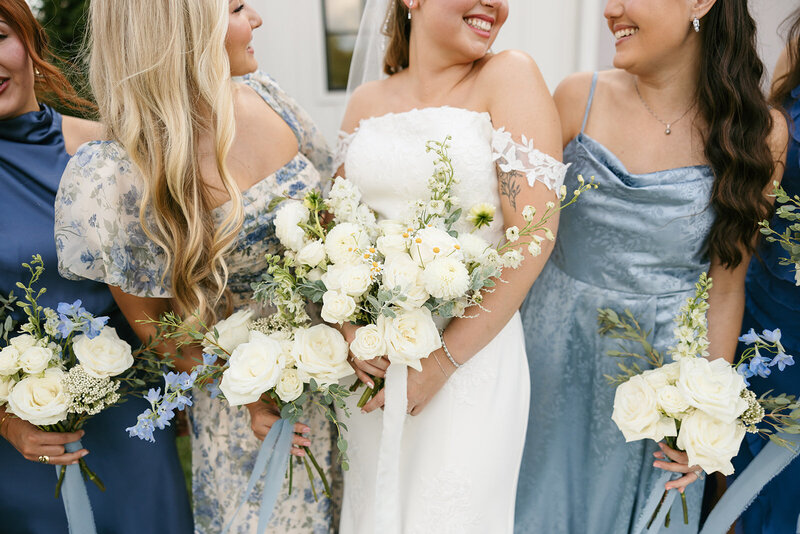 Bride with her bridesmaids at vibrant Nashville wedding