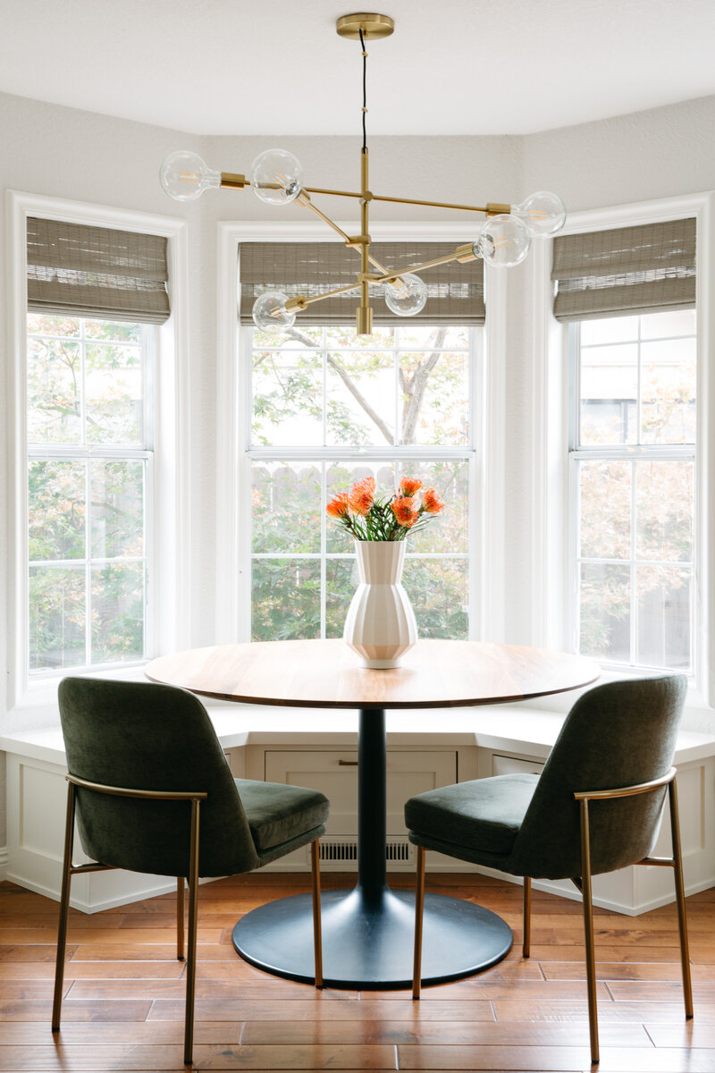 Dining room table with window seat