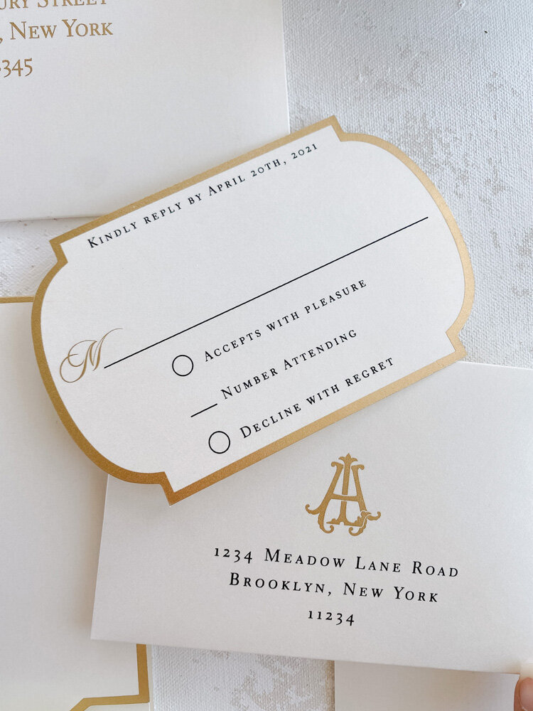 Monogram wedding invitation